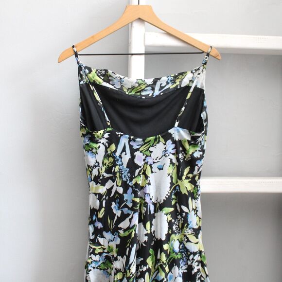 Abercrombie & Fitch Black Floral Cowl Neck Maxi Flowy Dress Size Medium - Picture 5 of 8